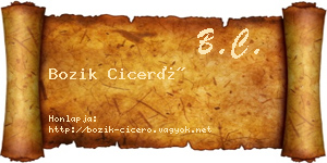 Bozik Ciceró névjegykártya
